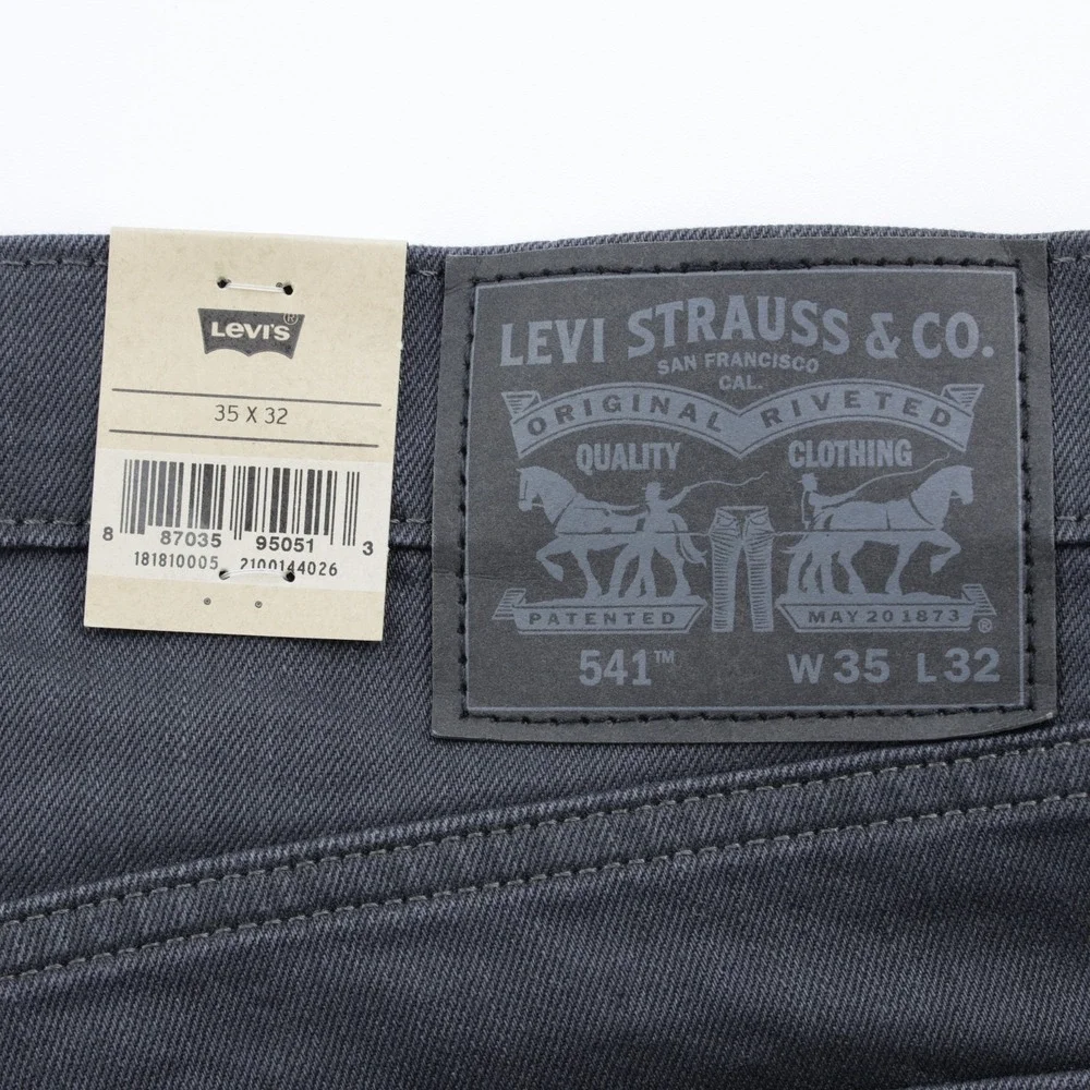 Levi's 541 Men's Athletic Taper Fit Denim Stretch Jeans Dark Gray Size W35 L32